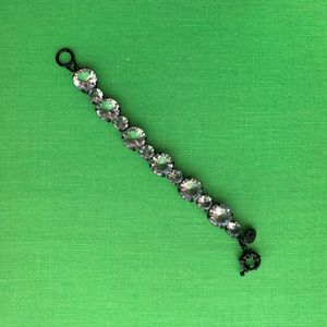 J. Crew Clear Crystal Bracelet with Black Metal